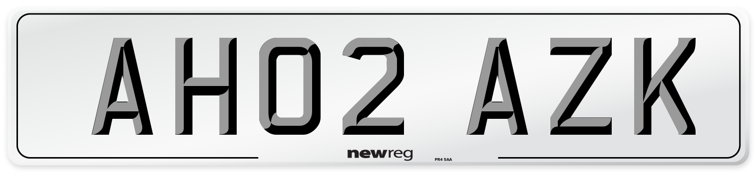 AH02 AZK Number Plate from New Reg